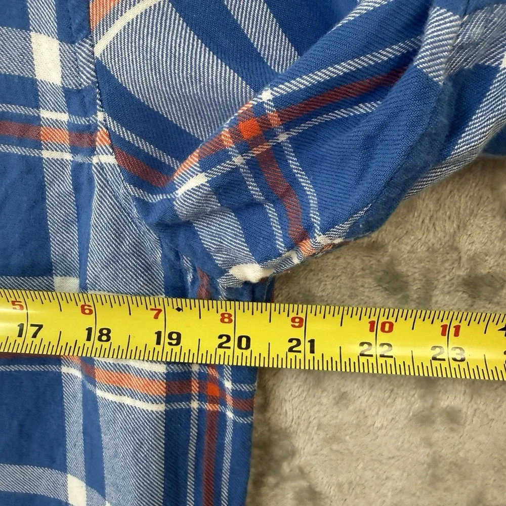 Florida Gators Monogram Flannel Shirt Orange‎ Blue Plaid Size Medium Long Sleeve